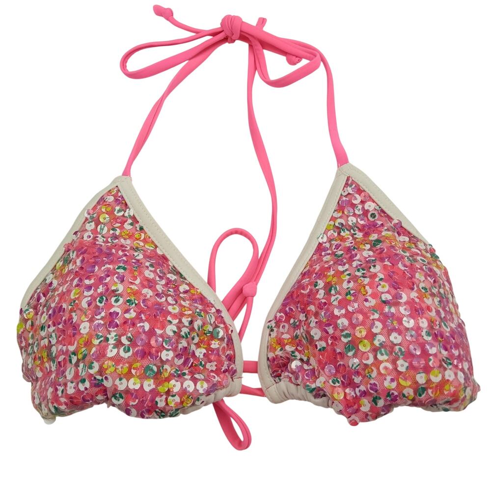 Xhilaration Pink Sequin Bikini Top